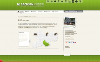 SACHSEN.digital - per Klick zur Startseite des Internetportals